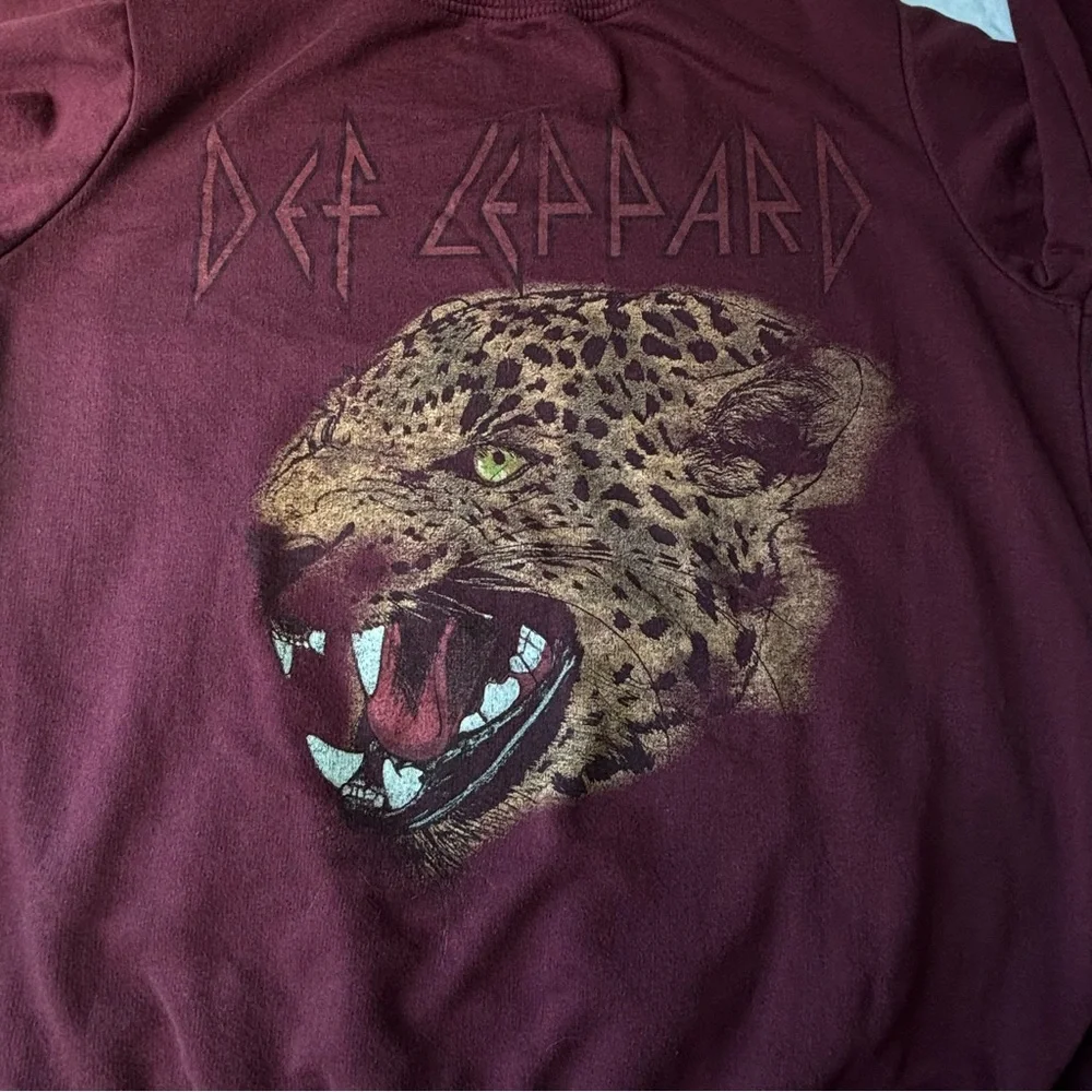Def Leppard Burgundy Crew Neck Sweatshirt